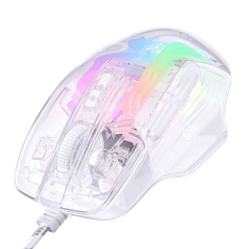 Comprar Mouse Onikuma Cw923 Rgb Transparente en Electroshopy - Ángulo 3
